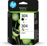 HP 304 2-Pack Black/Tri-color